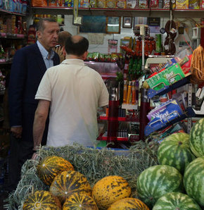 Erdoğan'dan market alışverişi
