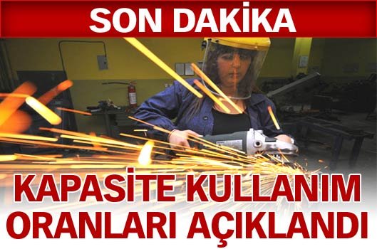 Sanayide Kapasite Kullanım Oranları Belli Oldu