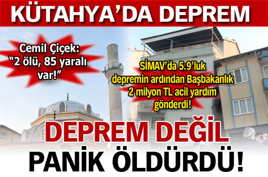 Simav`da deprem 19.05.2011 5.9 Büyüklügünde Deprem