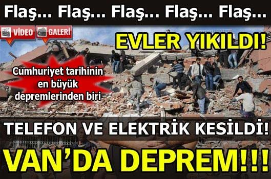 Van’da Büyük Deprem Şiddeti 7.3