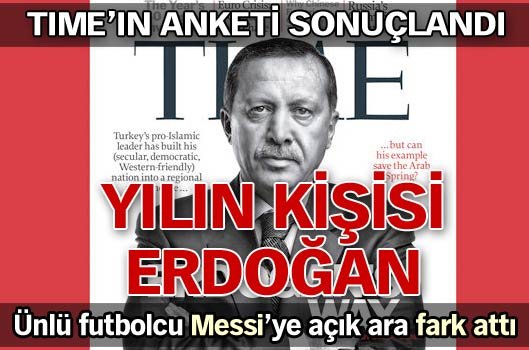 Time'�n anketine g�re ''Y�l�n Ki�isi'' Erdo�an