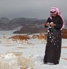 Suudi Arabistan'a kar yağdı