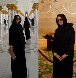 Hadise Abu Dhabi'de kara çarşaflı