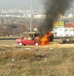 Hareket halindeyken alev topuna döndü