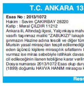 T.C. ANKARA 13.SULH HUKUK MAHKEMESİ’NDEN