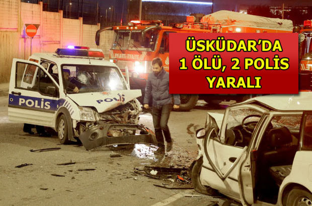 'Dur' ihtarına uymadı, çalıntı araçla polis aracına çarptı!