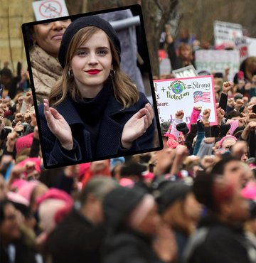 Kadınlar Trump'a karşı yürüdü ünlüler akın etti