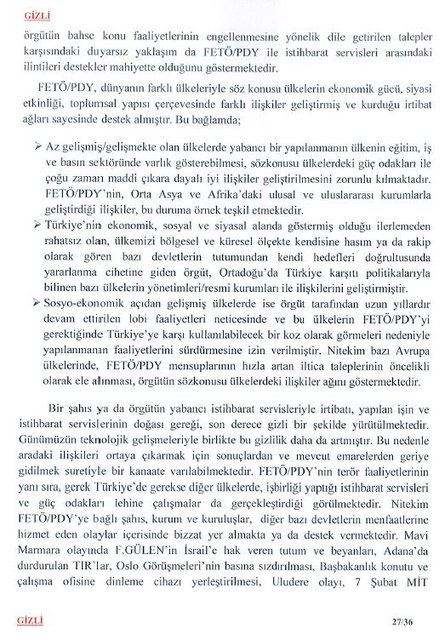 MİT'in Darbe Komisyonu'na gönderdiği raporun tam metni