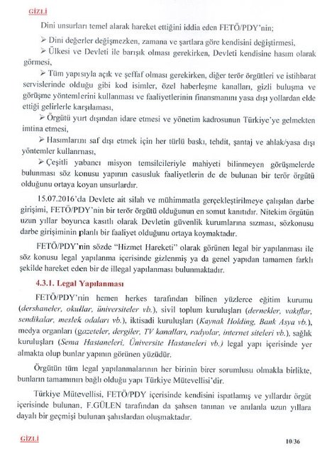 MİT'in Darbe Komisyonu'na gönderdiği raporun tam metni
