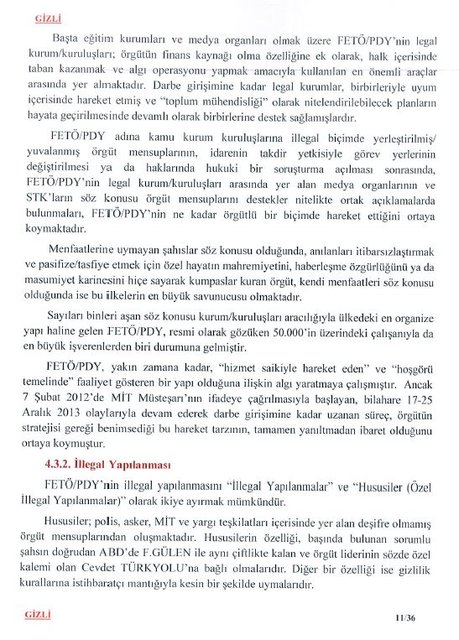 MİT'in Darbe Komisyonu'na gönderdiği raporun tam metni