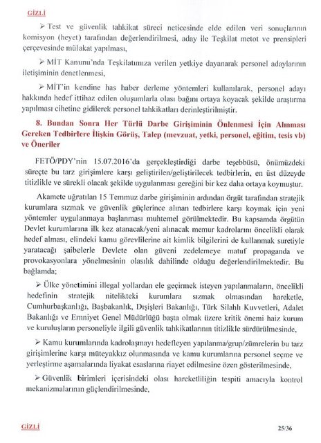 MİT'in Darbe Komisyonu'na gönderdiği raporun tam metni