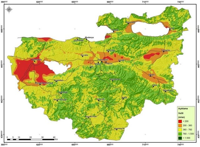 Bursa Deprem R Sk Har Tasi Bursa Fay Hatt Nereden Hangi Semtler