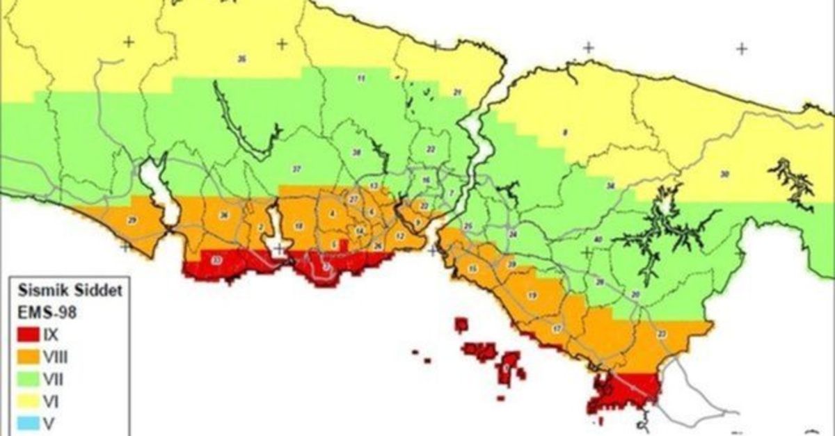 İSTANBUL UN DİRİ FAY HARİTASI 2023 Türkiye deprem risk haritası ile