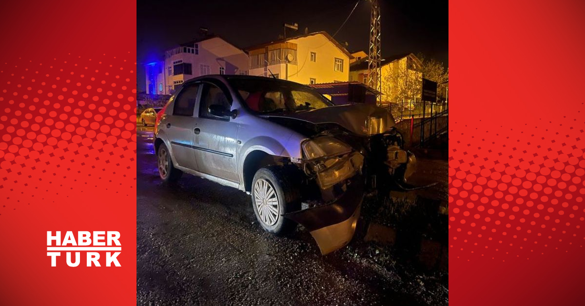 Tokat ta otomobil elektrik direğine çarptı 1 yaralı