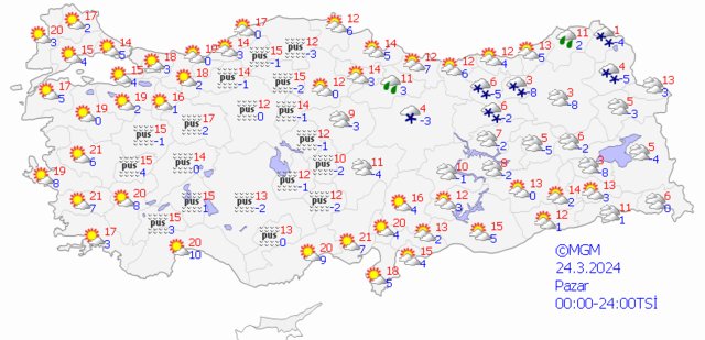 Bugün hava nasıl olacak 24 Mart Pazar bugün İstanbul Ankara İzmir ve