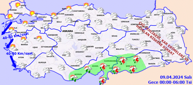 Yarın hava nasıl olacak MGM duyurdu 9 Nisan 2024 İstanbul İzmir