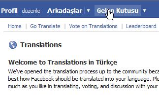 Facebook hesabınızı Türkçeleştirin
