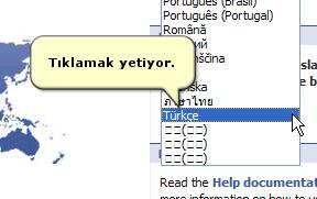 Facebook hesabınızı Türkçeleştirin