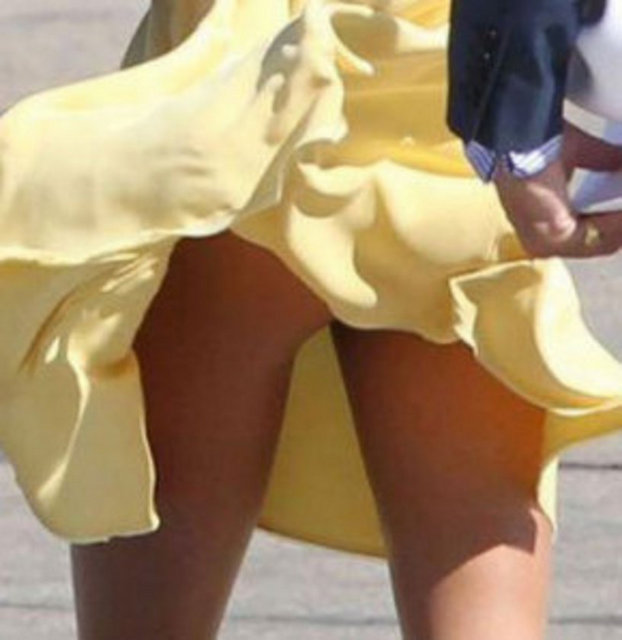 Kate Middleton Yellow Dress Upskirt