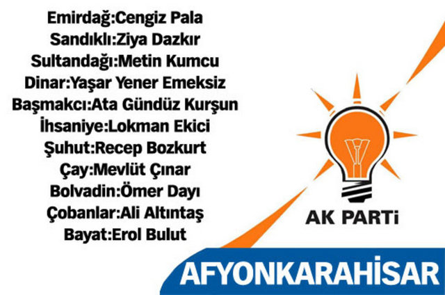 AK Parti 51 ilin ilçe adaylarını açıkladı