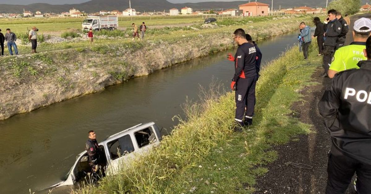 Aksaray da hafif ticari araç sulama kanalına düştü 1 ölü 1 yaralı