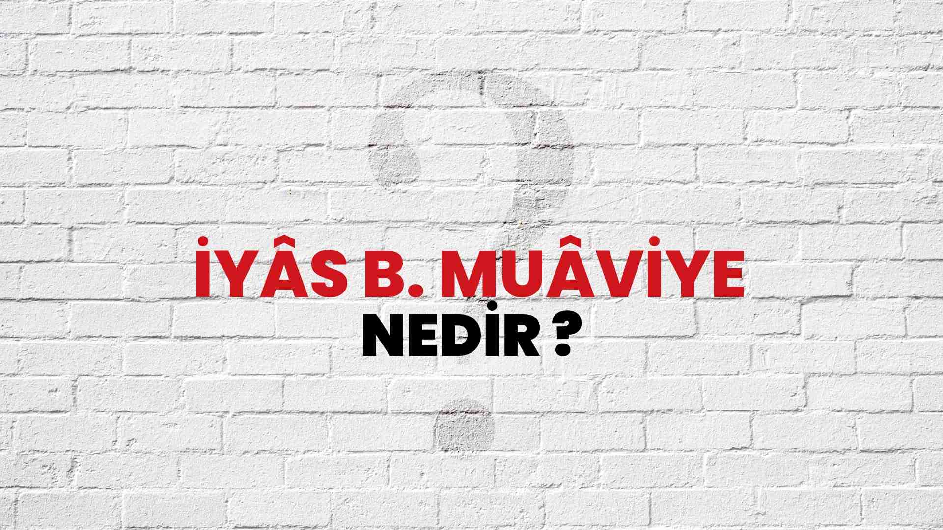 İyâs B Muâviye Nedir Ne Demek TDV İslam Ansiklopedisine Göre İyâs