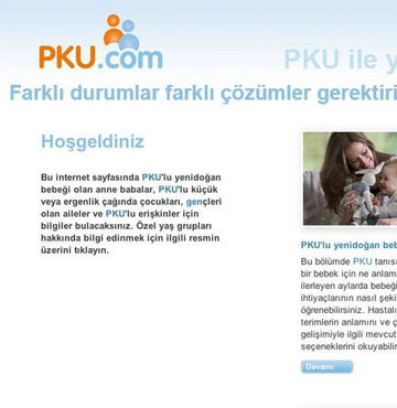 PKU hastalarına internet sitesi