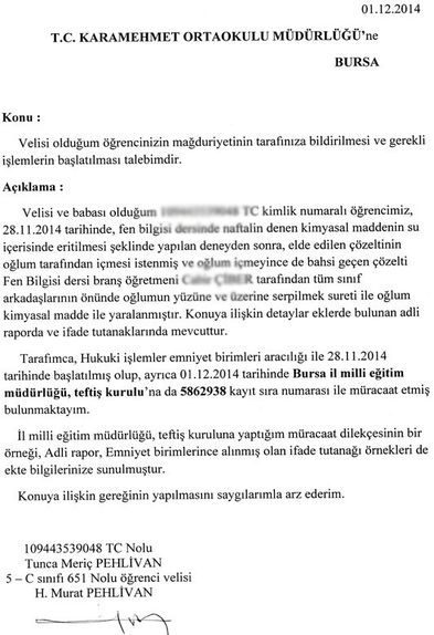 Ogretmene Kimyasal Iskence Suclamasi Bursada Ogretmen Dayagi Skandali Son Dakika Haberleri