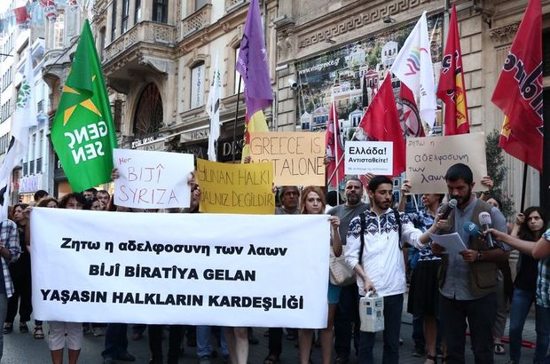 HDP'lilerden Yunanistan'a destek eylemi 