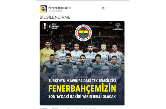 Fenerbahçe'den Galatasaray'a gönderme