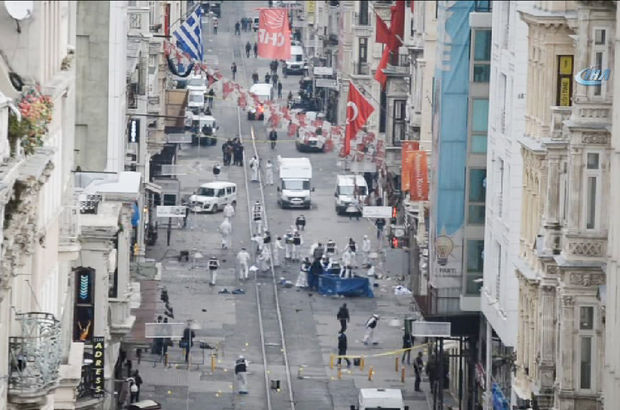 Patlamanın ardından İstiklal Caddesi tepeden görüntülendi