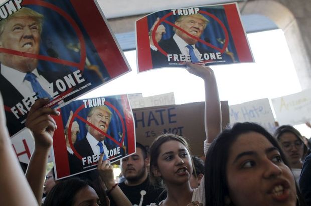 ABD'de başkan adayı Donald Trump'a karşı protesto eylemleri düzenlendi