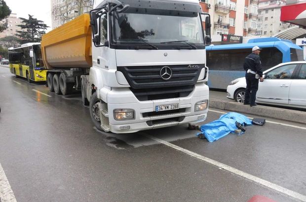 Kadıköy'de 78 yaşındaki  Hüseyin Özbudak hafriyat kamyonu altında kalarak can verdi