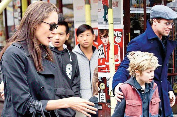 Brad Pitt-Angelina Jolie çifti Londra'da tatlideydi
