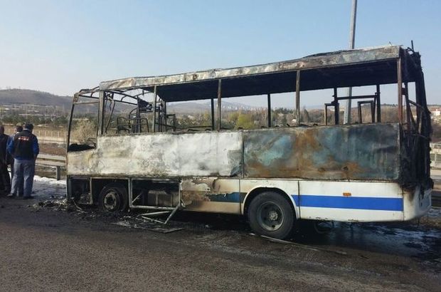 Ankara'da halk otobüsünde yangın