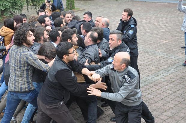 KTÜ Üniversitesi'nde protestoya polis müdahalesi