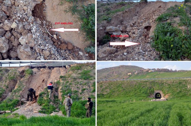 Diyarbakır-Batman karayolunda asfalt altında gizlenmiş 400 kilo patlayıcı infilak ettirildi