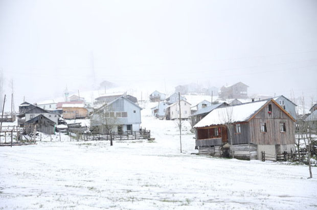 Dikmen Yaylası'na kar yağdı