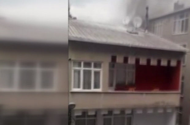 Hadımköy'de beş katlı binada çıkan yangın paniğe neden oldu