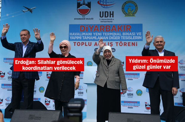 Cumhurbaşkanı Tayyip Erdoğan ve Başbakan Binali Yıldırım Diyarbakır'a gitti