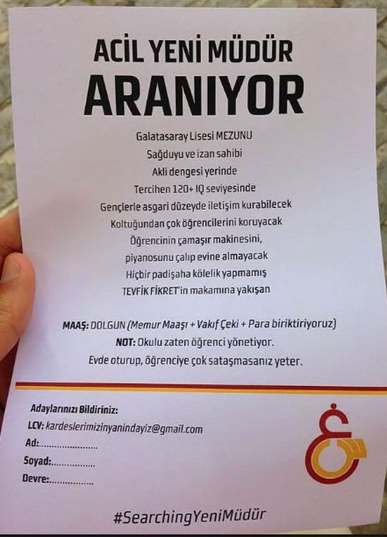 Galatasaray Lisesi Muduru Meral Mercan A Ogrenciler Den Is Ilanli Protesto Gundem Haberleri