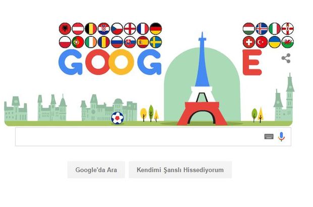 Google, EURO 2016'yı doodle yaptı