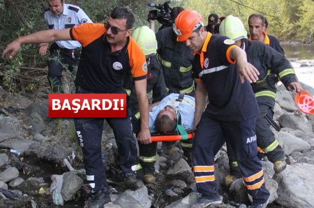Karabük'te çaya düşen adamı itfaiye ve AFAD ekipleri kurtardı