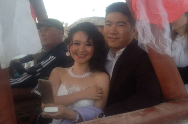 Çinli çift Kapadokya'da evlendi