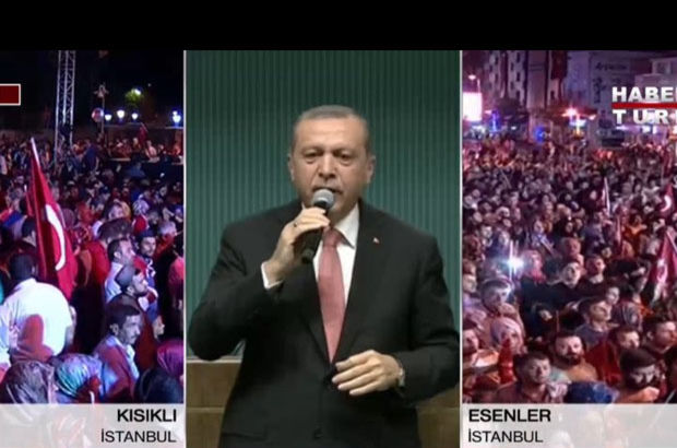 Cumhurbaşkanı Erdoğan meydanlardaki halka seslendi