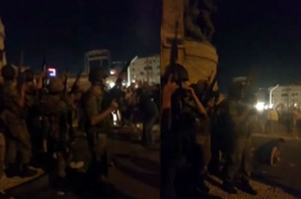 Taksim'de darbe girişimindeki askerlerin dehşeti kamerada