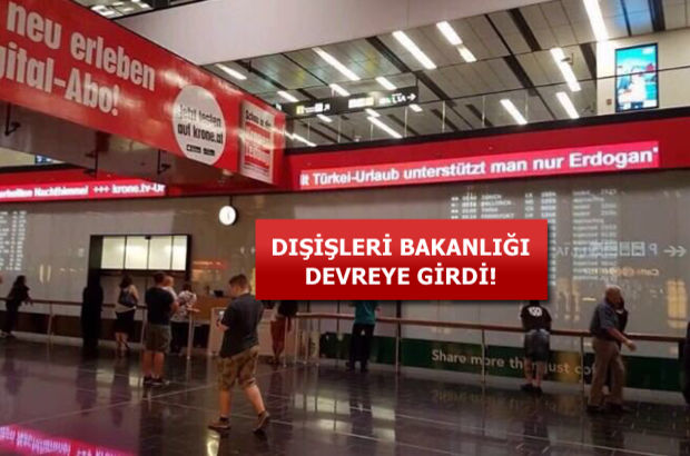Viyana havalimanında skandal Türkiye karşıtı yazı
