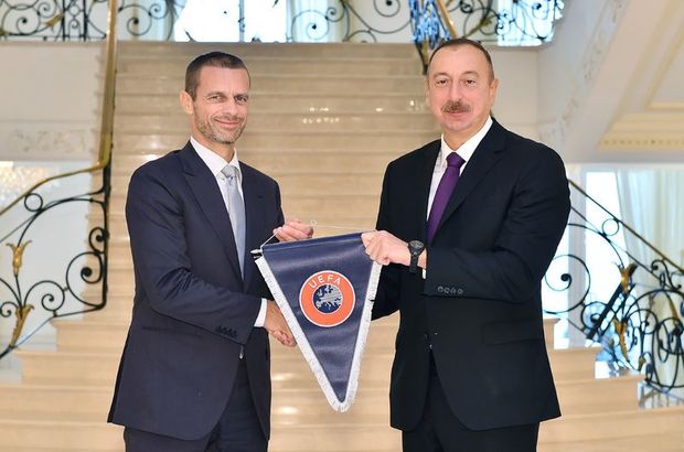 İlham Aliyev UEFA'nın Başkanı Ceferin'i kabul etti