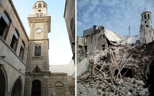 Savaş öncesi ve sonrası Halep fotoğrafları