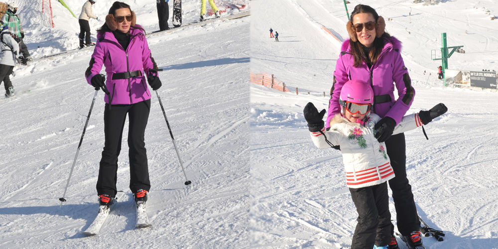 Kızıyla karın tadını çıkardı